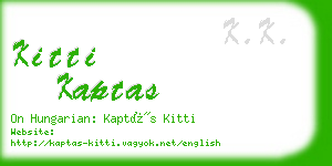 kitti kaptas business card